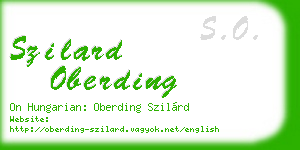 szilard oberding business card